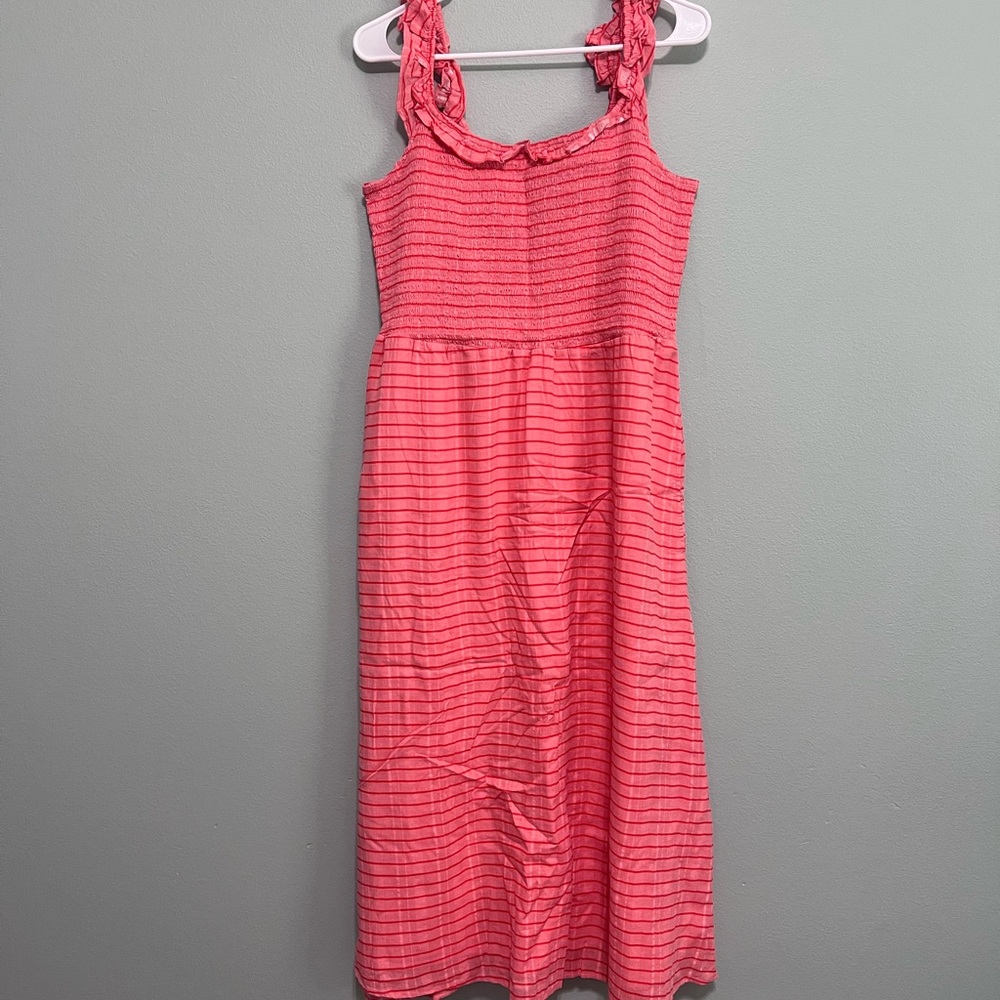 Carve Designs Coral Striped Casual Dress